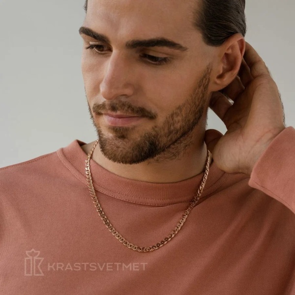 Цепь из красного золота 585, плетение «Нонна»